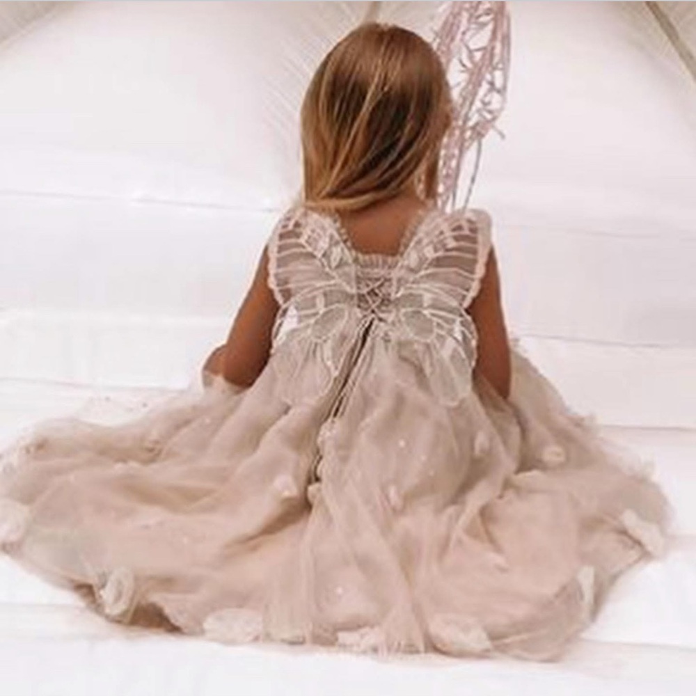 🌟 BHLDN-Luna Luna Cloude Floral Applique Tulle Butterfly Wing Flower Gir…